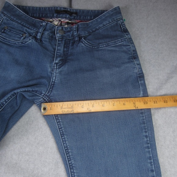Prana Jeans Womens 0/25 Blue Flannel Lined Straight Leg Outdoor - Picture 14 of 16